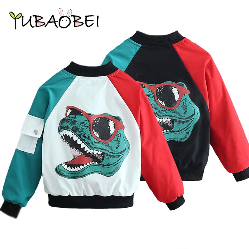 Детская верхняя одежда, детская одежда, детские ветровки, пальто, весенне-осенние куртки с рисунком динозавра, модная куртка для мальчиков