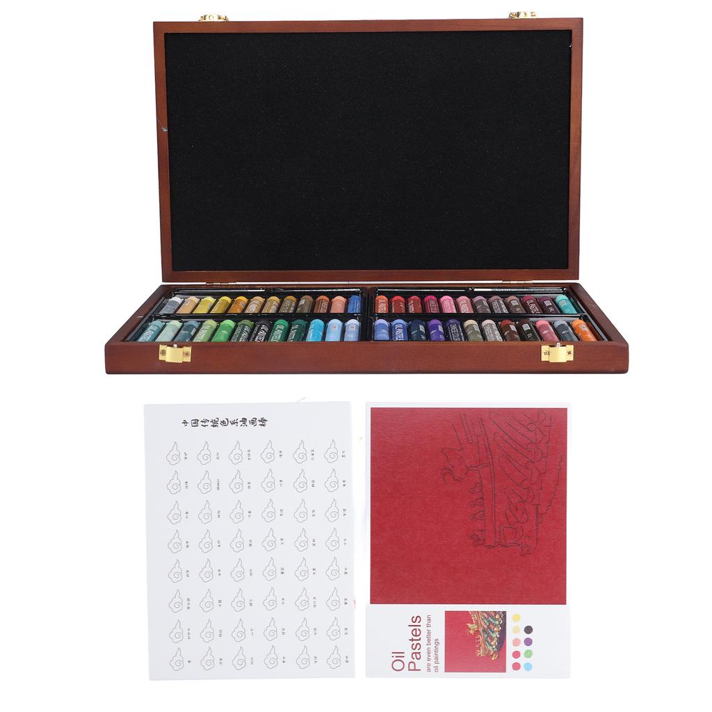52pcs Oil Pastels 48 Colors Soft Touch Glossy Uniform Attractive Safe Reliable Art Accessories for