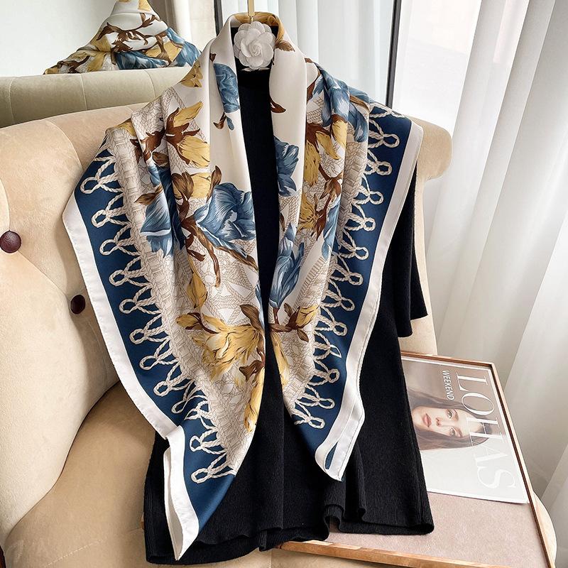 New Style of Literary and Artistic Prints for Women In Autumn and Winter Warm Scarf Neck Scarf Floral Gauze Scarf