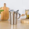 500/750ML Sauce Pot with Lid & Handle Leak-proof Double Insulated Gravy Boat Food Grade Stainless Steel Gravy