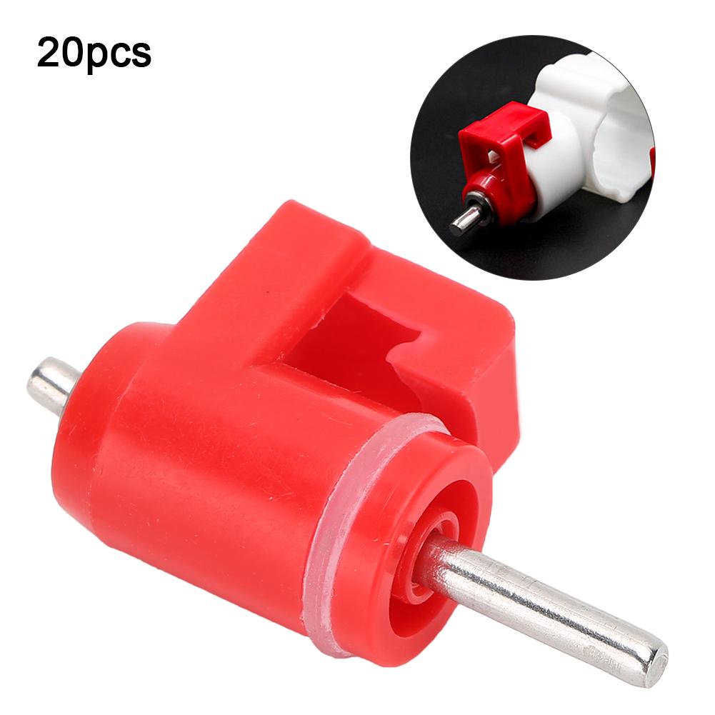 20Pcs Chicken Water Nipple Drinker Feeders Automatic Red Plastic Poultry Farm Animal