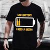 Men's T Shirt Short Sleeved Tops Clothing Tees Men T-Shirt Black Man T-Shirts Beer and Battery Print Clothes for Men Funny Tees#Color(1)