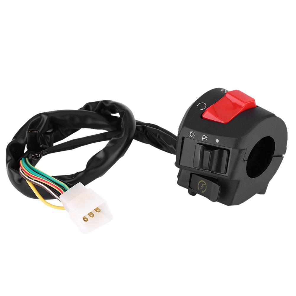CB400sf Steering Wheel Switch-Qiilu Motorcycle 7/8" Left and Right Handlebar Mount Switch with Hornet Ignition Control, Set of 2