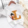 Футболка Dragon Ball Goku Детская с буквами от A до Z Топ Мультяшная Летняя Мода Белая с Коротким Рукавом Одежда Детская Повседневная Одежда Подарок