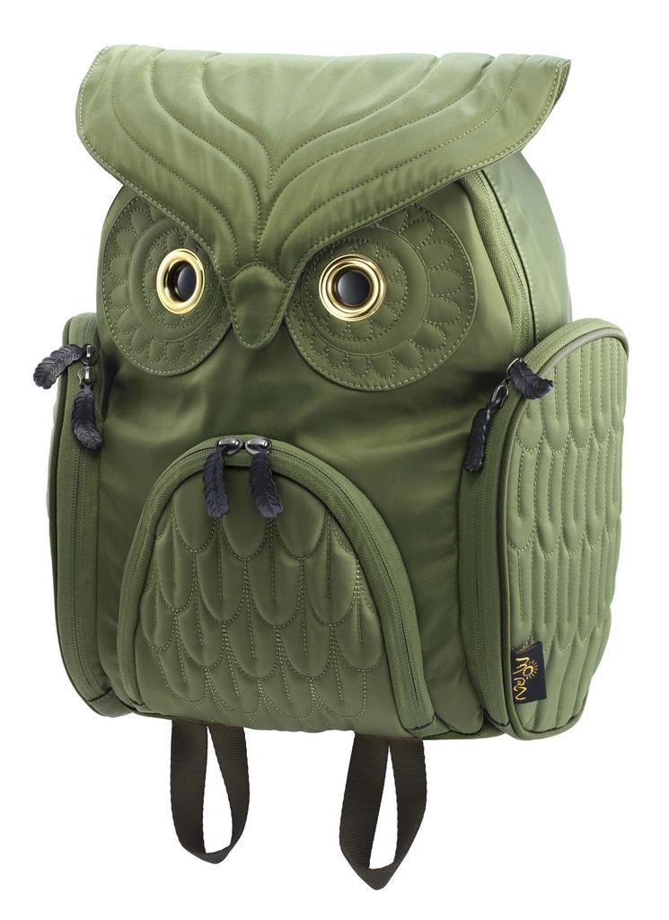 MORN CREATIONS Owl Classic Backpack Olive M Size