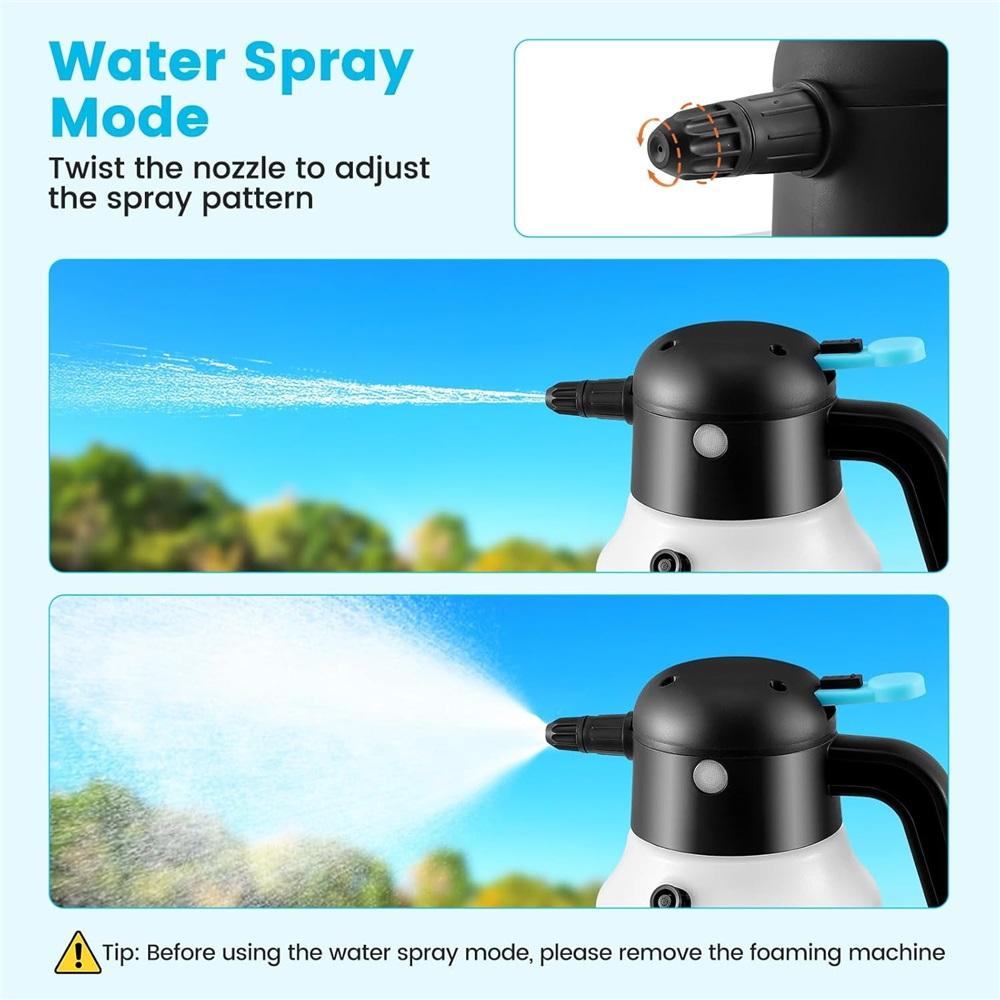Electric Foaming Sprayer with USB Charging, 1.8L Electric Pressurized Foaming Sprayer
