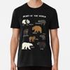 Bears Of The World Grizzly Bear Panda Black T-Shirt S-5XL Best T-Shirt