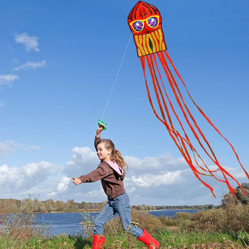 3 шт. детские воздушные змеи в виде осьминога, игрушечные воздушные змеи с мультяшными животными и длинным хвостом для поездки в пляжный парк на открытом воздухе