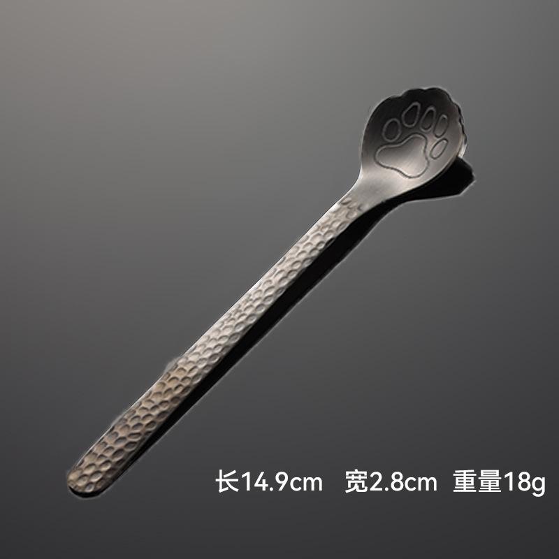 304 Stainless Steel Hammer Cat Claw Spoon Hollow Spoon Cocktail Spoon Stirring Spoon Mug Coffee Spoon