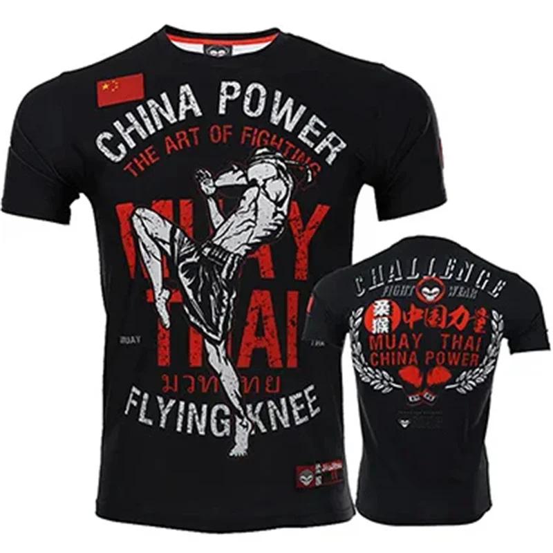 Muay Thai 3D Printed Sports T-shirt Men's Outdoor Fitness Training Suit Summer Casual Fashion Short Sleeved O-neck Clothing