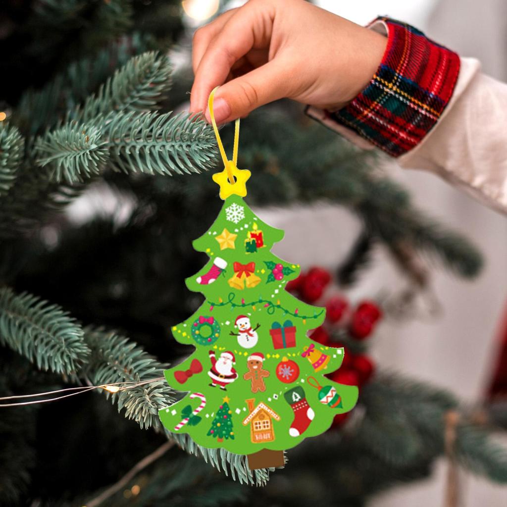 Christmas Tree for Kids Interactive Ornaments Decor Stickers Christmas Decoration Cardboard Craft for Room Wall Classroom