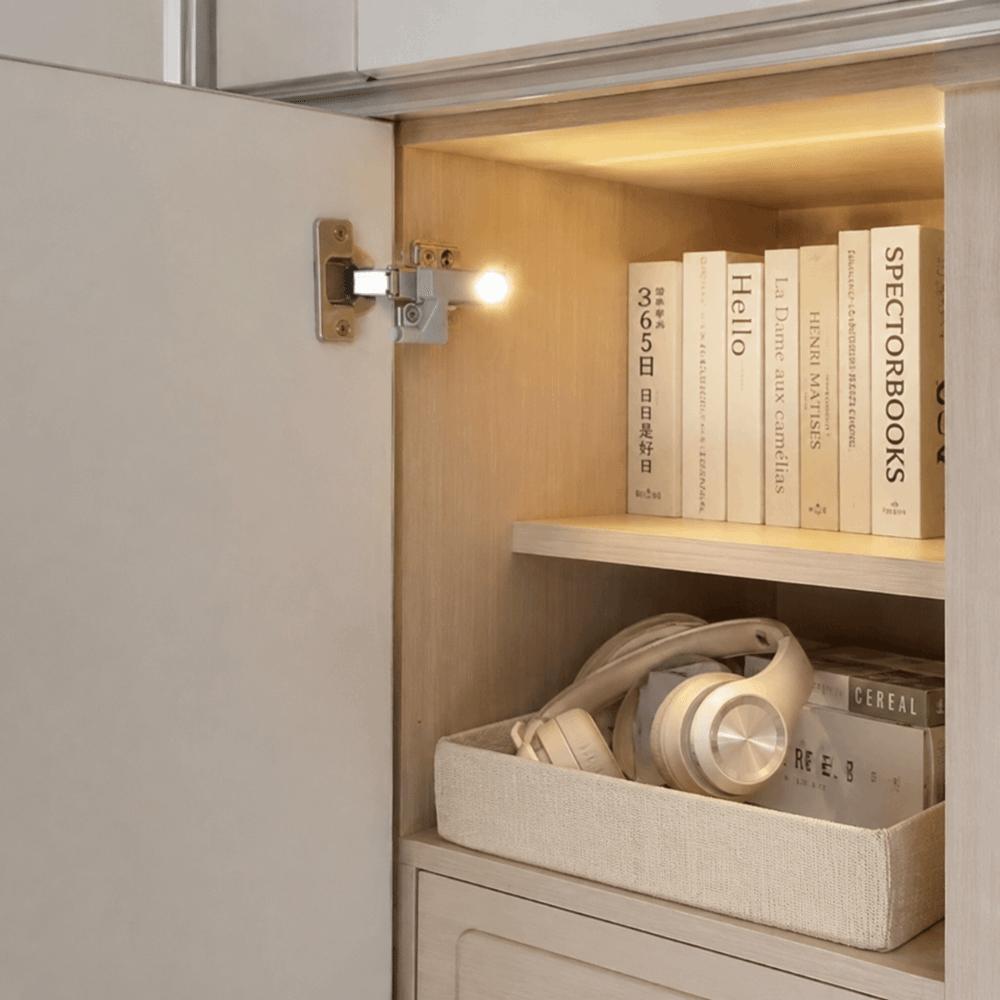 10 Pack Battery Operated Cabinet Hinge Light Warm White Closet Wardrobe Light Kitchen