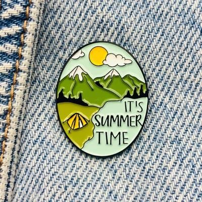 Новая эмалированная булавка для приключений, отдыха, путешествий, металлического соединителя, подарок на день рождения, 1 шт.