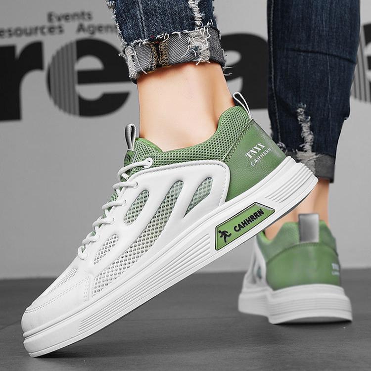 Мужская обувь 2025 года, новые летние дышащие спортивные туфли для отдыха, белые туфли для мужчин, универсальные студенческие туфли для доски с сетчатой поверхностью для мужчин