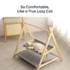 Solid Wood Cat Cradle Bed Thickened Cat Swing Hanging Bed New Cat Hammock Bed  Pet Small Bed