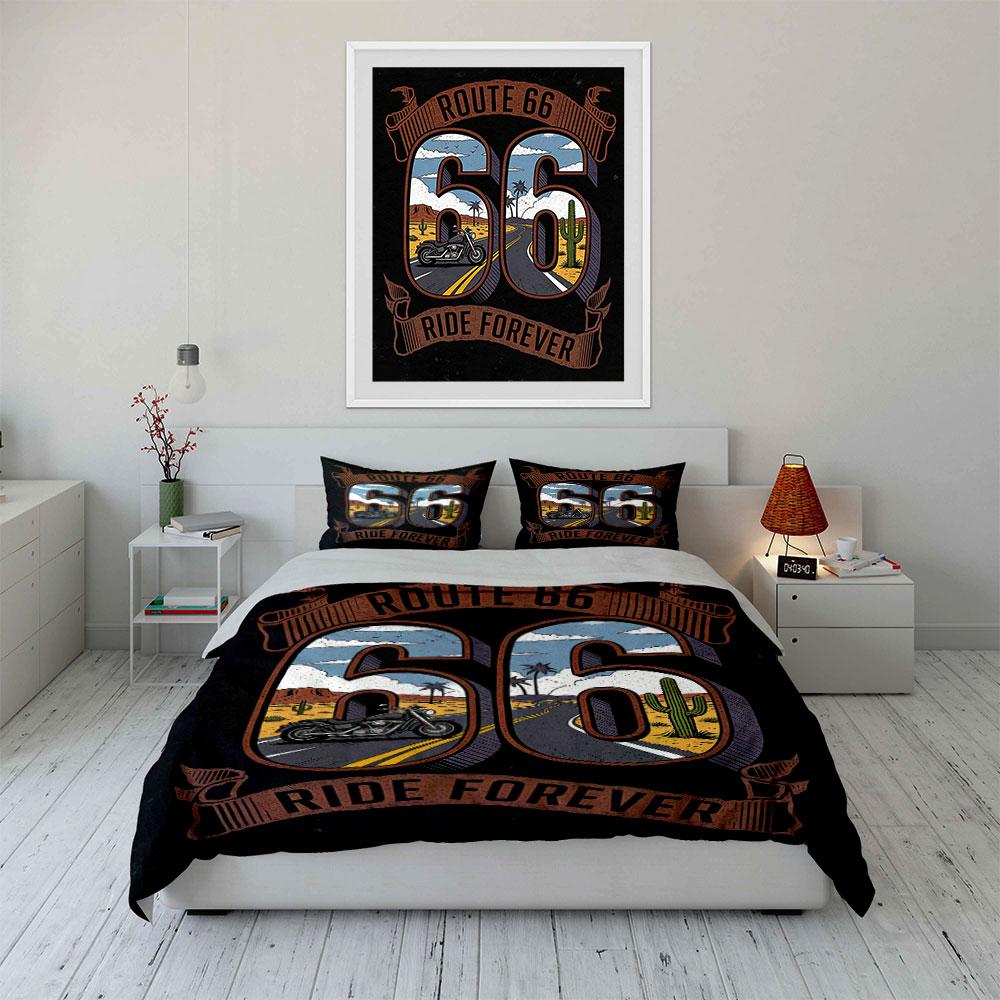 Motorcycle, Route 66, cactus. Bedding sets Duvet cover sets Duvet covers Pillowcases(1* Duvet Cover 2* Pillowcases without duvet insert)