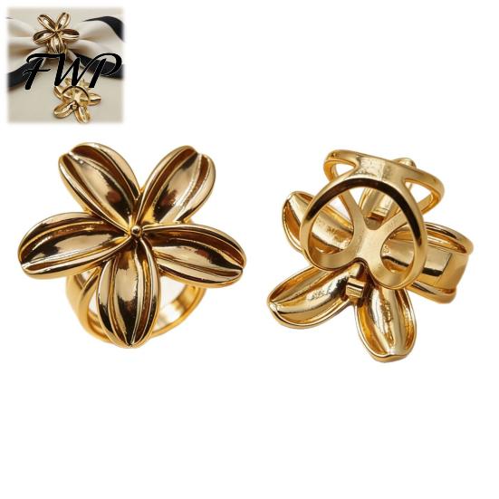 Fashion Scarf Slide Rings for Women, Metal Flower Ring Buckle And Slides, Shirt Jewelry Scarves Tightener Ties Clip Silk Scarf, Shawl, Blouse,