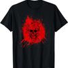 Blood Splatter Black Roses Skull Halloween Design Gothic Art T-Shirt