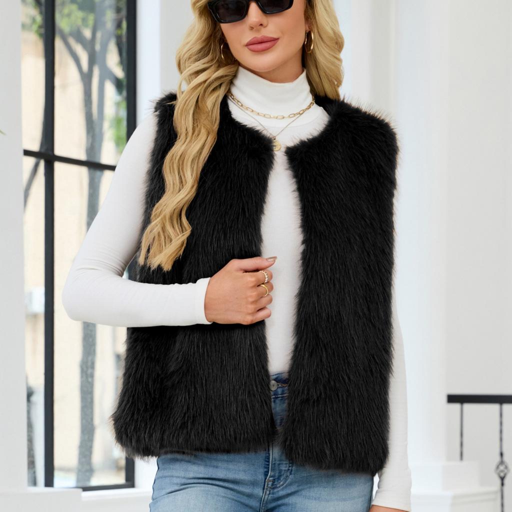 Модный женский жилет с V-образным вырезом, куртка без рукавов