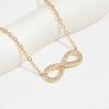 Fashion Simple Stainless Steel Infinity Pendant Necklace for Women Classic Lucky Zircon Love You Forever Jewelry Birthday Gift