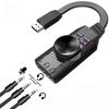 Звуковая карта Puji GS3 USB 7.1 для ПК и мобильных устройств — идеальна для игр с поддержкой гарнитуры 3,5 мм