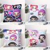 Kpop Style Throw Pillow Decorative Cushion Cute Anime Idol And Music Note Print Polyester Pillow For Sofa Bedroom Fans Home Decor