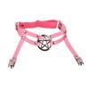 Adjustable Suspender Stockings Clip PU Leather Garter Belt Fashion Pentagram Leg Strap  Girls