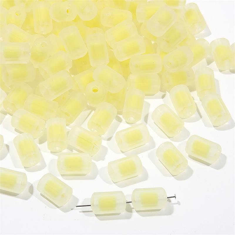 Бусины для браслета ручной работы, акриловые прозрачные матовые цветные гальванизированные бусины для колонн, глянцевые бусины в бусинах, бусины, браслет ручной работы своими руками, ожерелье, свободные бусины