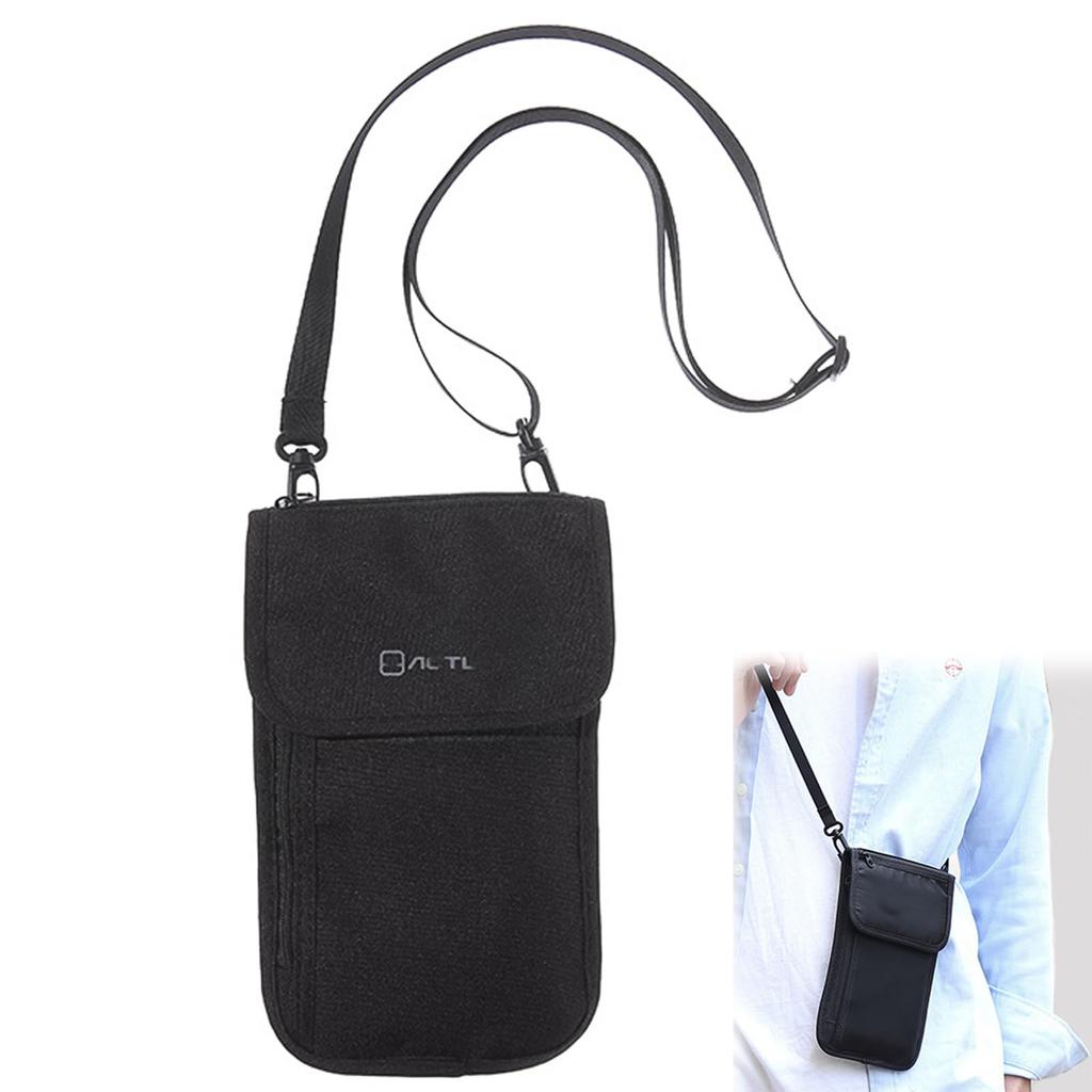 LKCCTK Passport Security Passport Hanging Around the Skimming Large Adjustable Neck Airline Ticket Coin Crime Pickpocket Overseas Convenient Item