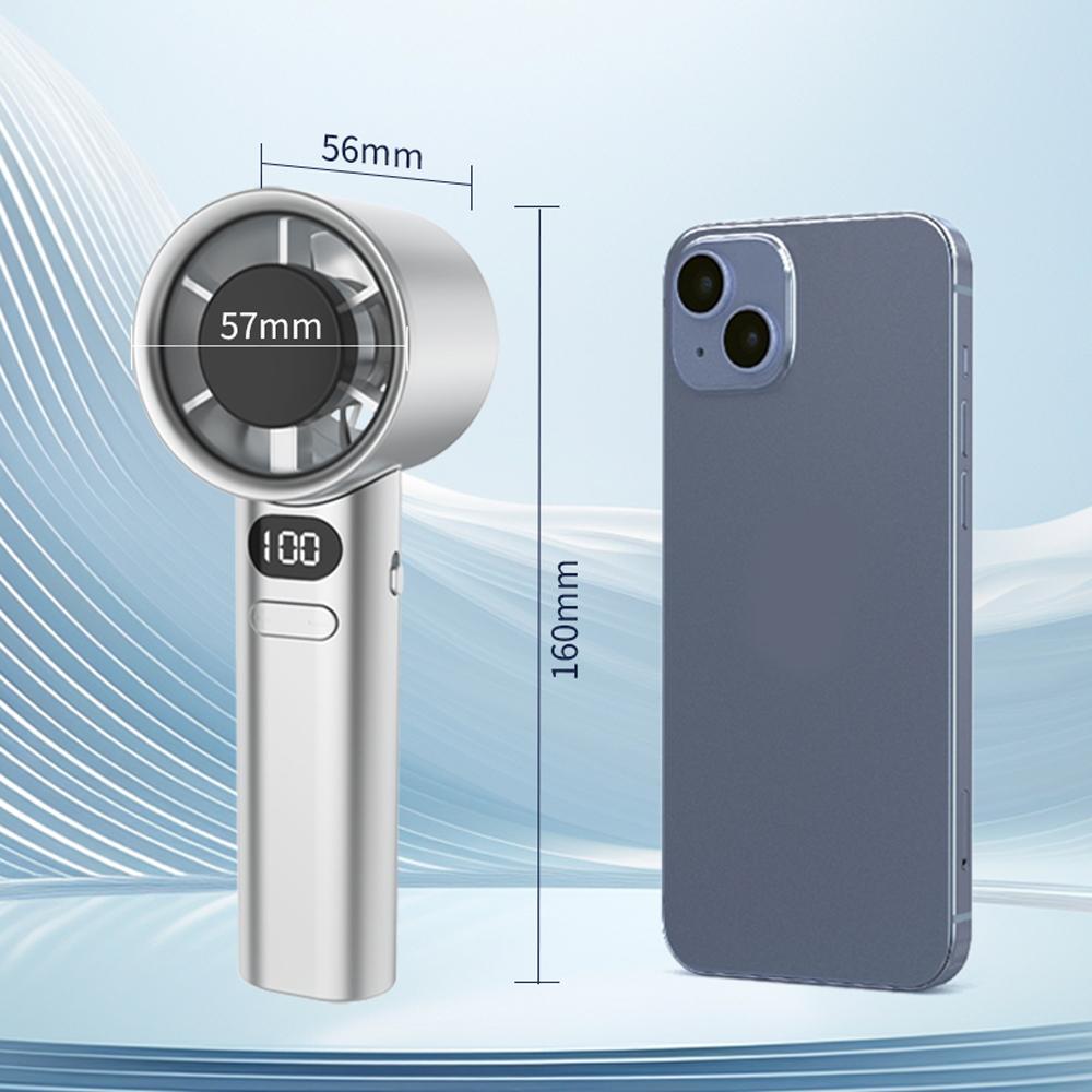 Ручной вентилятор Высокоскоростной портативный турбовентилятор Электрический вентилятор с USB-аккумулятором и цифровым дисплеем