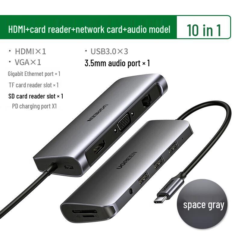 Ugreen Многопортовая док-станция USB-C
