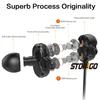 Dual Driver In-Ear Earbuds 3.5mm Jack Sports Dynamic Headphones Extra Stereo Bass Hands-Free Microphone