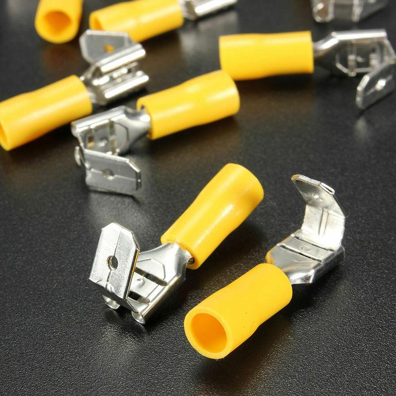25 шт. плоские соединительные втулки с изолированными ответвленными кабельными наконечниками для плоских соединителей 0,5–6 мм²