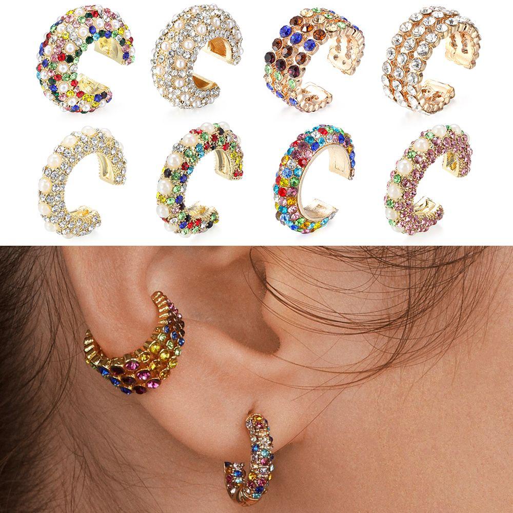 Ювелирные изделия Стразы Подвеска Без Пирсинга C-образные Кубические Цирконии Серьги-манжеты CZ Заявление