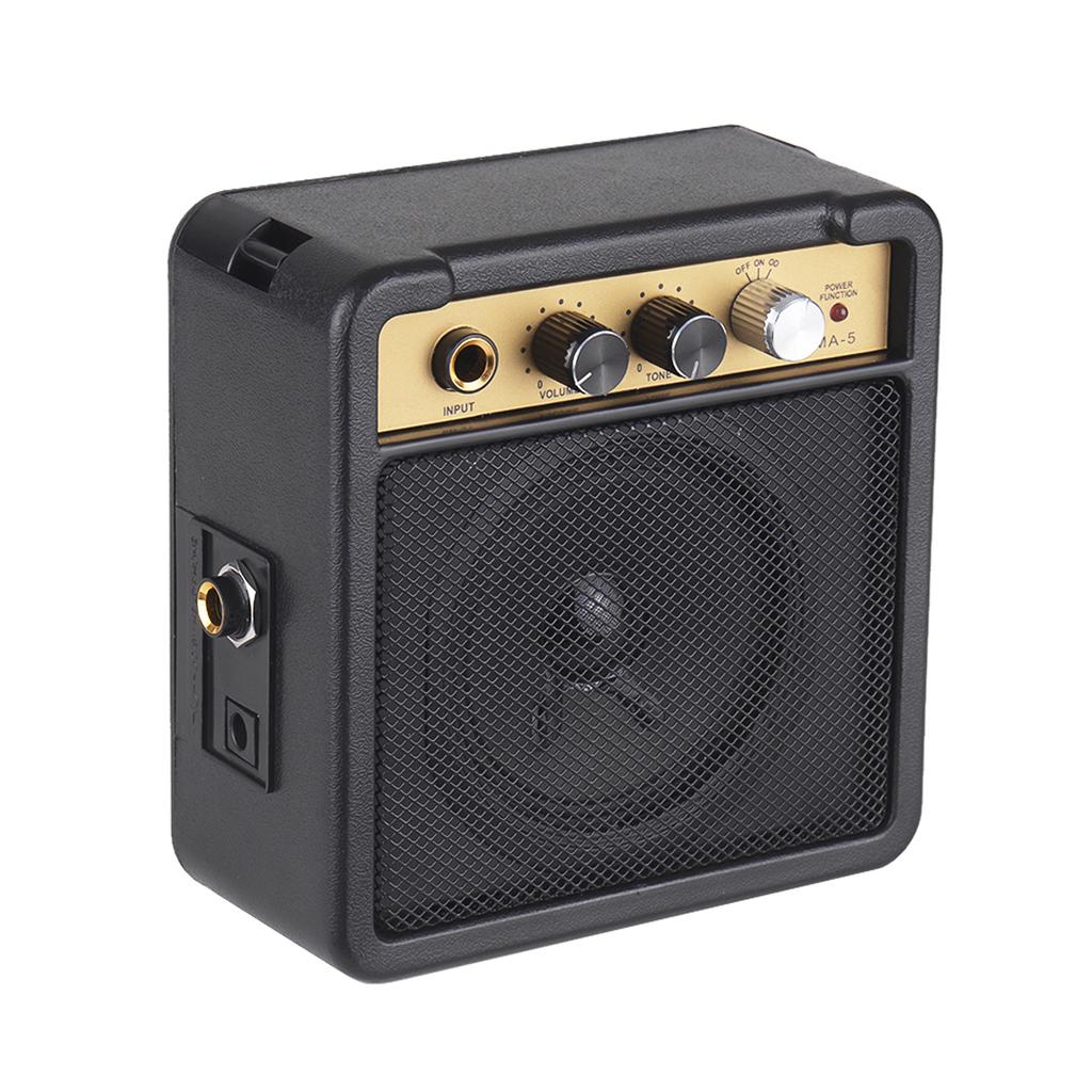 Mini Guitar Amplifier Amp Speaker 5W with 6.35mm Input 1 4 Inch Headphone Output Supports Volume Tone Adjustment