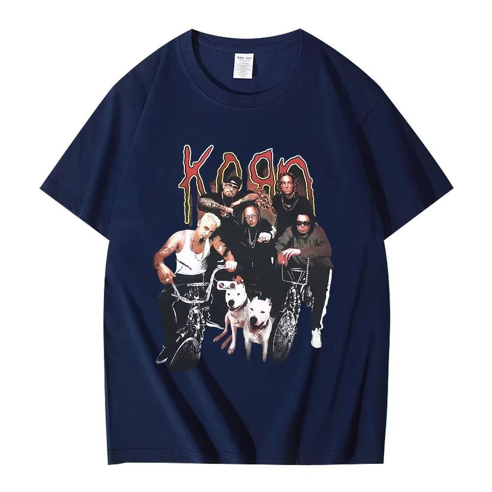 Unisex 90s American Rock Band Korn Vintage Gothic Metal Loose Street Short Sleeve Unisex And Unisex TShirt