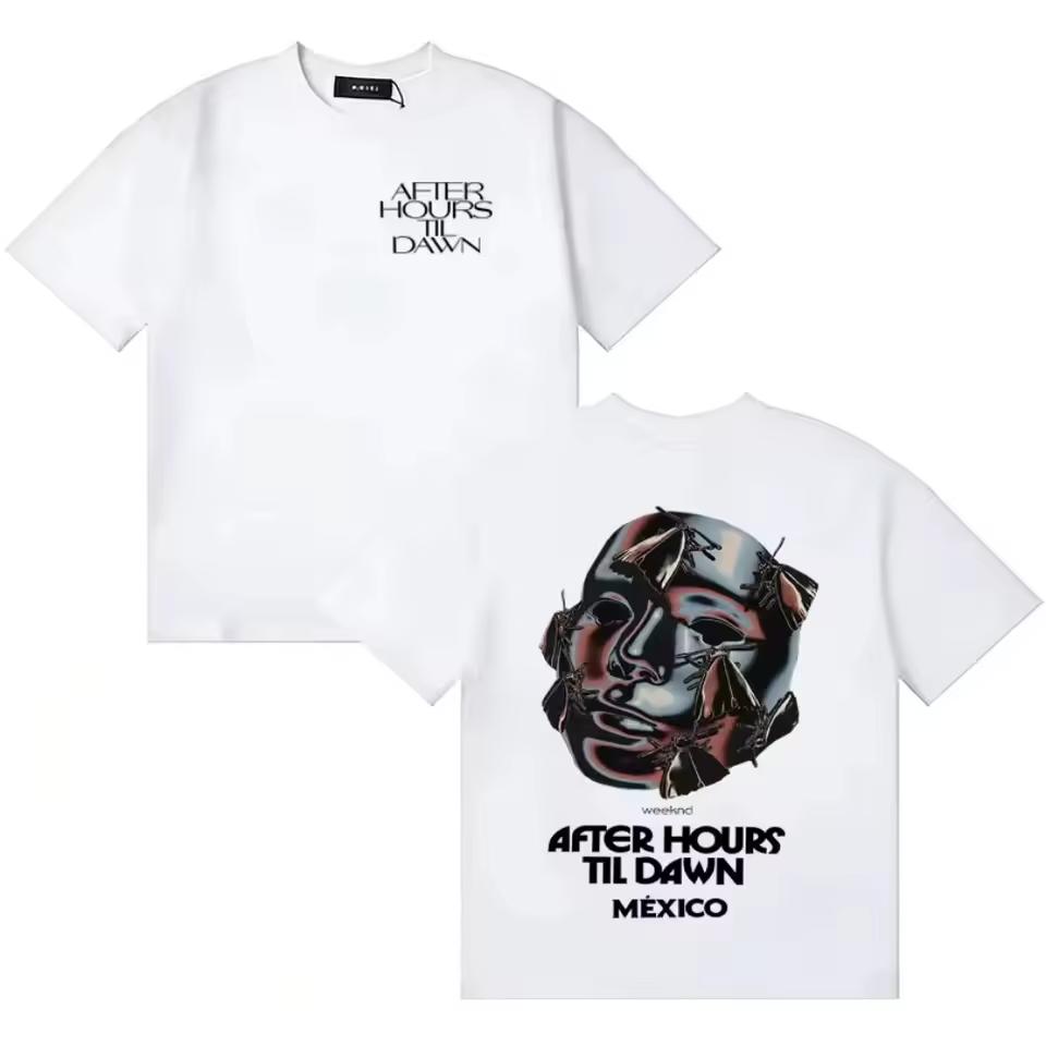 2026 Unisex Comfortable Casual Pop Crew Neck Oversized T shirt, The Weeknd After Hours Til Dawn Mexico Tour Tide Graphic Print
