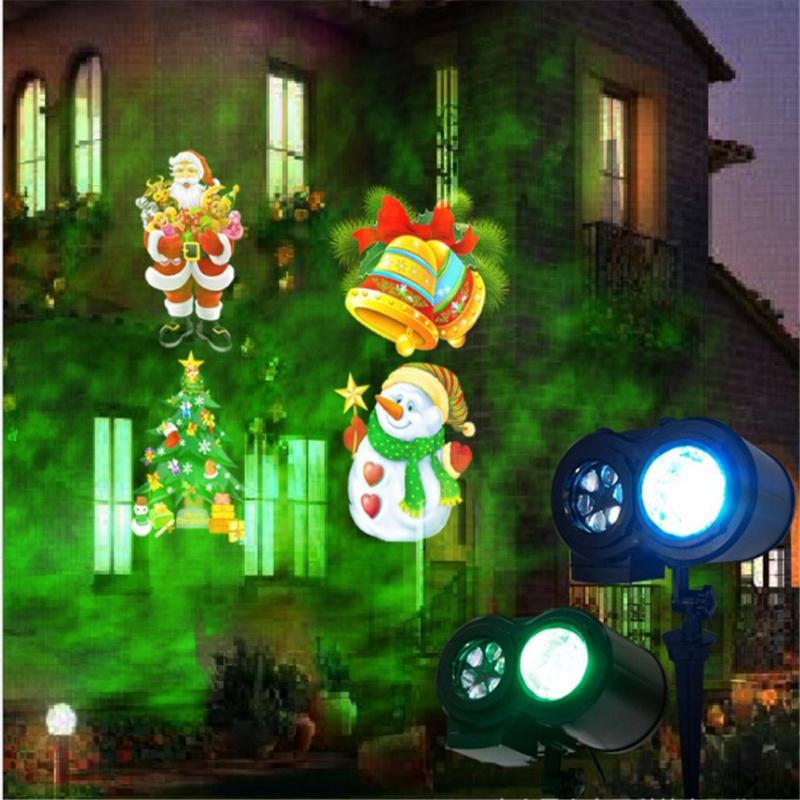 Christmas Projection Lights Waterproof With Remote Timer Stage Light Outdoor Lawn Light
