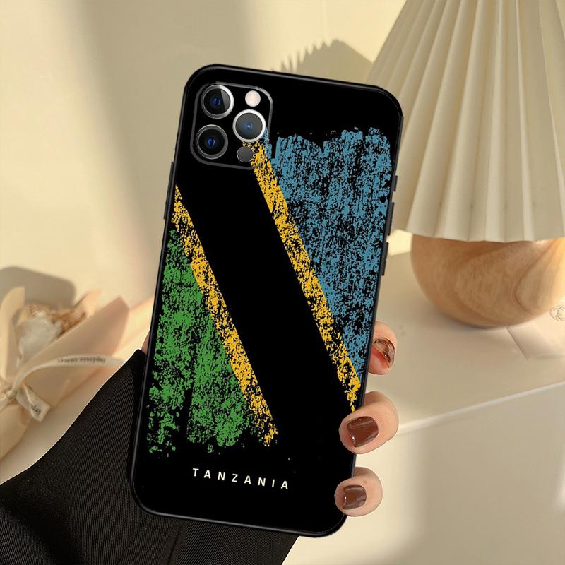 Tanzania National Flag Phone Case For iPhone 15 14 13 12 11 16 17 Pro Max 13 mini 15 16 Plus 16e 17 Air Cover Funda