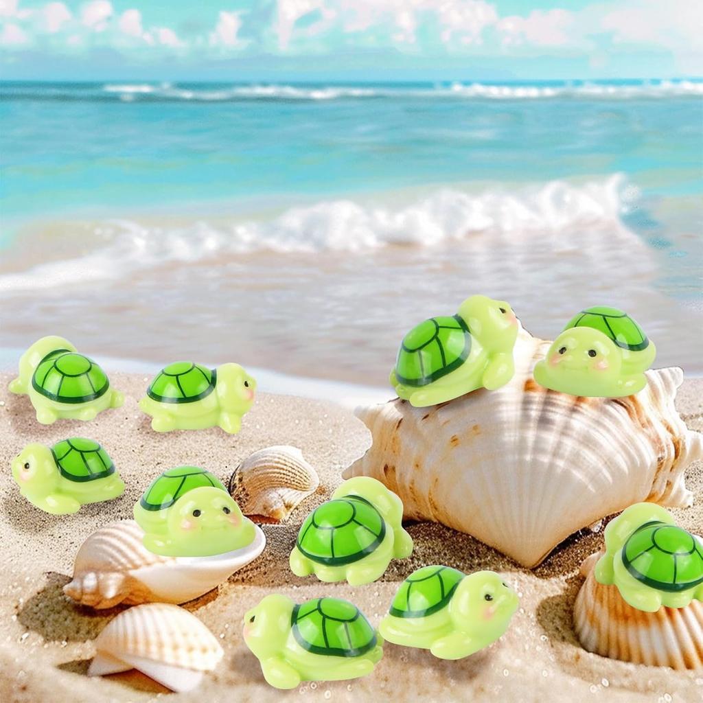 30 штук крошечных черепашек для кукольного домика, мини-животные из смолы, мини-зеленые черепашки для волшебного сада, микро-мшистый ландшафт, домашний декор