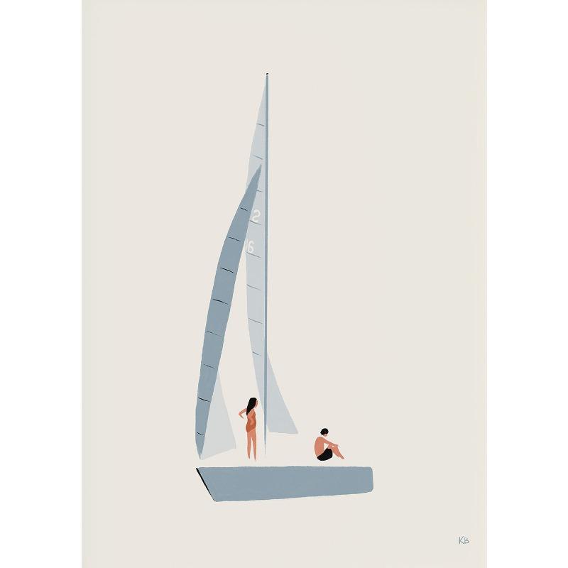 Парусник Бассейн Океан Цветочный Минималистичный Настенный Арт Холст Живопись Постеры и Принты Настенные Картины для Декора Гостиной