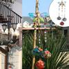 Outdoor Garden Hanging Dragon Fly Shape Single Painted Glass Ball Bird Feeder