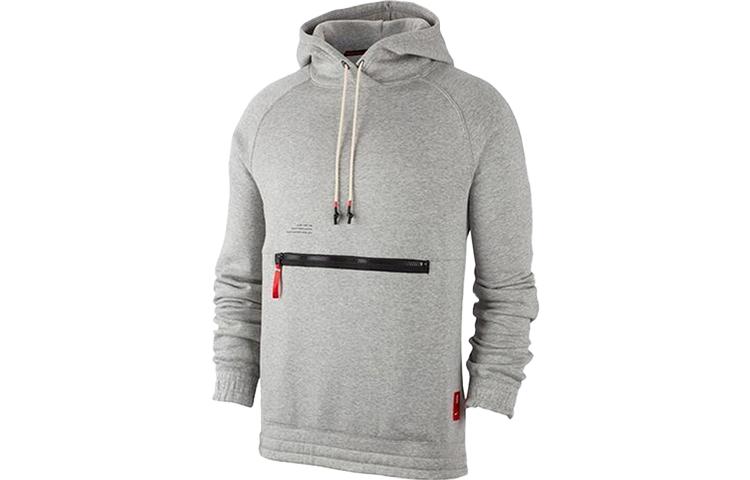 Nike Худи Kyrie Баскетбольное Утепленное и на Флисовой Подкладке Трикотажное Худи Мужское Серое BV9298-063