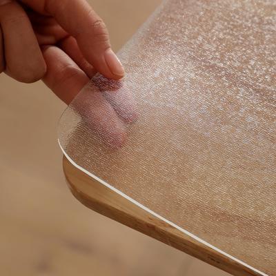 Скатерть для стола Yiwbj 2 мм, тисненая, прозрачная, 80x150 см, плотная, ПВХ, матовая, прямоугольная, матовая, без запаха, виниловая, без пузырьков,