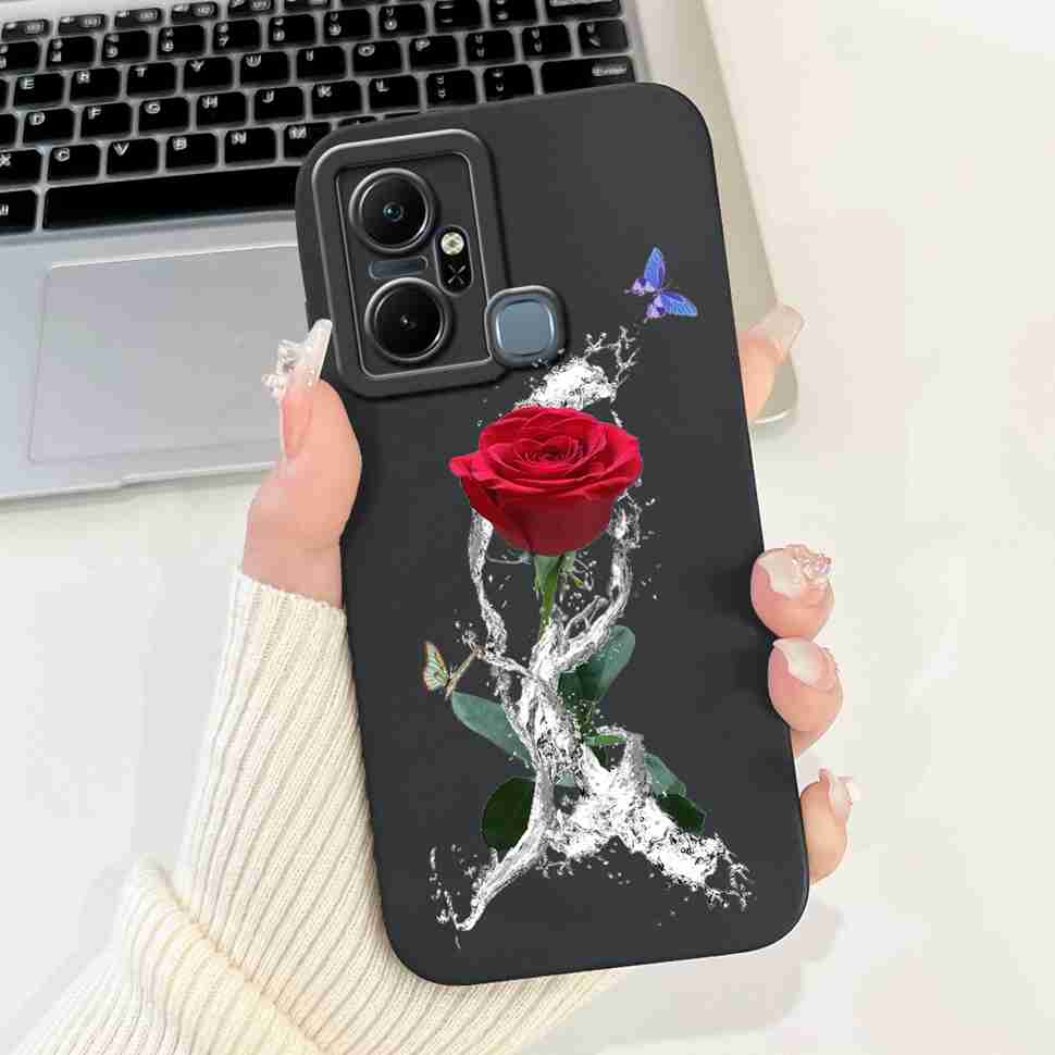 Чехол для Infinix Smart 6 Plus X6823C Роскошный Цветочный Модный Мягкий Силиконовый Чехол Для Телефона Infinix Smart 6Plus X6823 6.6"