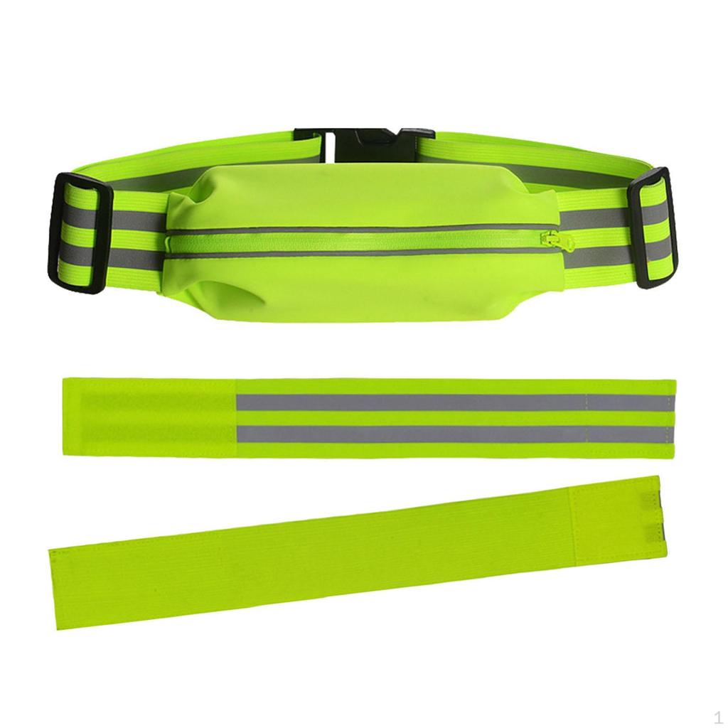 Adjustable Running Belt with Reflective Strap for Outdoor Activities
