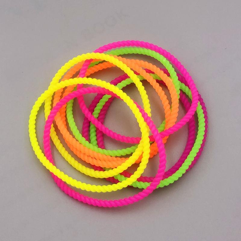 10 Pcs Fluorescent Silicone Bracelets, Fashionable Twisted Bracelets with Multi-color Elasticity for Sports