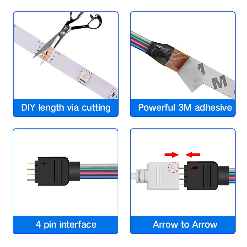 1-30 м USB-светодиодная полоса RGB 5050 Bluetooth-лента для рождественского украшения комнаты Led Luces Гибкая подсветка рабочего стола Экран телевизора Фоновое освещение