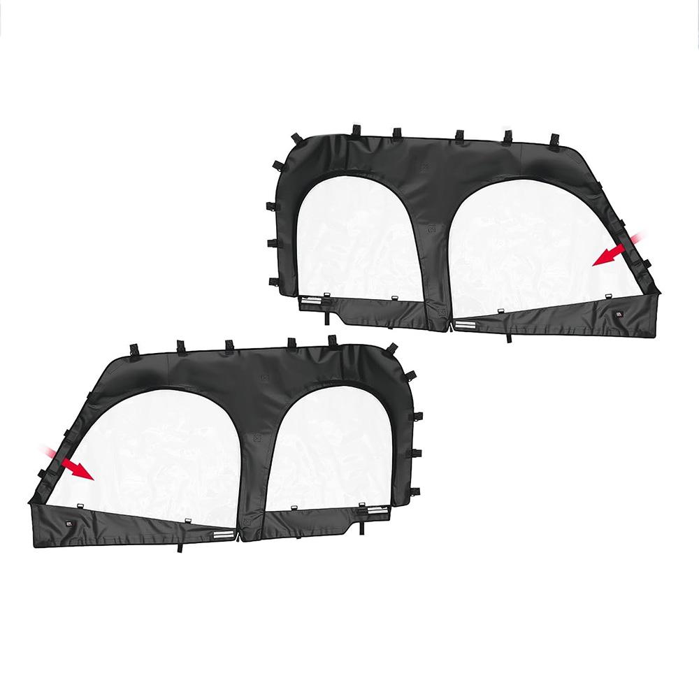PVC Soft Upper Doors Compatible with Kawasaki Mule Pro FXT/DXT 2015-2025 with Rollable Side Windows Cab Enclosure Upper Window