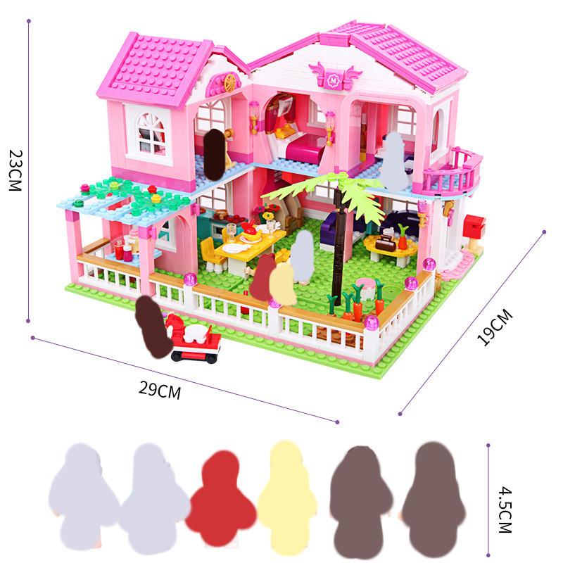 0721 Holiday Garden Villa Замок принцессы для девочек из мелких частиц в сборе Строительные блоки Игрушки